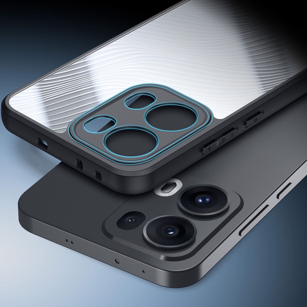 Etui Dux Ducis AIMO do Oppo Reno13 Pro, przezroczyste z czarną ramką